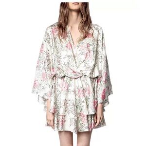 Zadig & Voltaire Floral Mini Dress - Pink and White